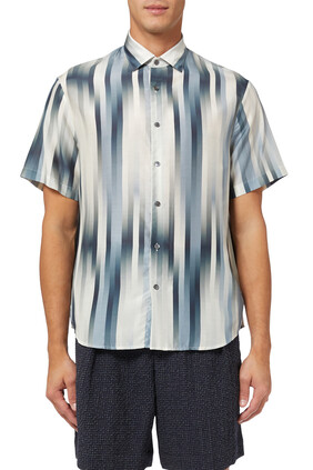 Geometric Print Shirt in Modal & Silk